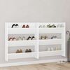 vidaXL Armoires &agrave; chaussures murales 2 pcs Blanc 80x18x90 cm Agglom&eacute;r&eacute;