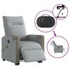 vidaXL Fauteuil inclinable de massage &eacute;lectrique Gris clair Tissu