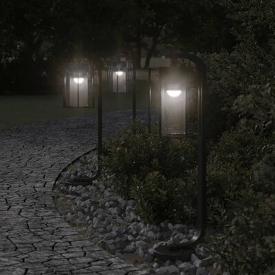 vidaXL Lampadaire d'extérieur noir 60 cm acier inoxydable