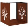 VidaXL &Eacute;tag&egrave;re &agrave; bois 40x40x40 cm acier r&eacute;sistant aux intemp&eacute;ries