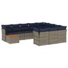 vidaXL Salon de jardin 11 pcs avec coussins gris r&eacute;sine tress&eacute;e