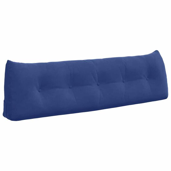 vidaXL Coussin de Dos Bleu police 160 x 24 x 50 cm Velours