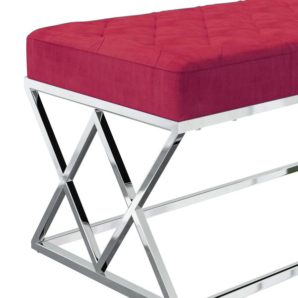 vidaXL Banc Rouge bordeaux Velours et acier inoxydable