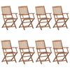 vidaXL Chaises pliables de jardin lot de 8 avec coussins Bois d'acacia