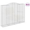 vidaXL Paniers &agrave; gabions arqu&eacute;s 15 pcs 300x50x220/240 cm fer galvanis&eacute;