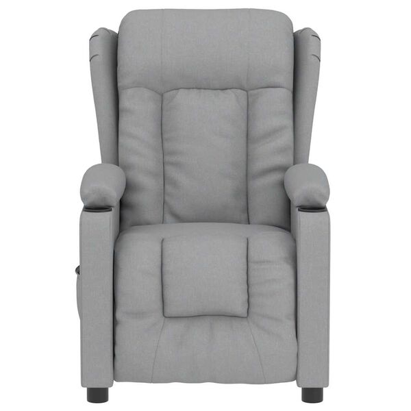 vidaXL Fauteuil électrique de massage Gris clair Tissu