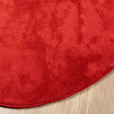 vidaXL Tapis OVIEDO à poils courts rouge Ø 200 cm