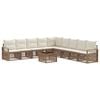 vidaXL Ensemble de canap&eacute; de jardin 10 pc Beige polyrotin