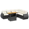 vidaXL Salon de jardin 7 pcs avec coussins noir r&eacute;sine tress&eacute;e