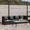 vidaXL Lit de jardin avec coussin et oreiller Résine tressée Noir