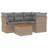 vidaXL Salon de jardin avec coussins 5 pcs beige r&eacute;sine tress&eacute;e