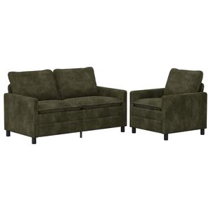 vidaXL Ensemble de Canap&eacute;s 2 pc Vert Polyester