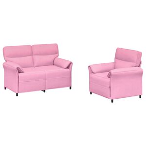 vidaXL Ensemble de Canap&eacute;s 2 pc Rose Tissu