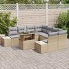 vidaXL Ensemble de canap&eacute; de jardin 9 pcs Beige et Gris clair