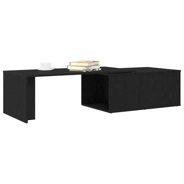vidaXL Table basse Ch&ecirc;ne noir 150 x 50 x 35 cm Bois d'ing&eacute;nierie