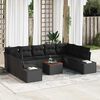 vidaXL Ensemble de canapé de jardin 10 pcs Noir