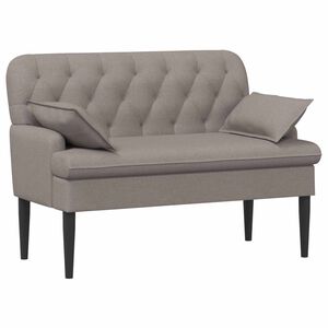 vidaXL Canap&eacute; love seat avec capitonnage en boutons Taupe Tissu