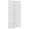 vidaXL Cloison de s&eacute;paration 3 panneaux blanc bois de paulownia massif