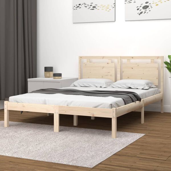 vidaXL Cadre de lit sans matelas 120x190 cm bois massif