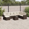 vidaXL Salon de jardin avec coussins 9 pcs marron r&eacute;sine tress&eacute;e