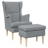 vidaXL Fauteuil avec pouf 2 pc Gris clair Tissu
