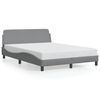 vidaXL Cadre de lit Dover Gris clair 135 x 190 cm tissu