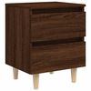 vidaXL Table de chevet avec pieds en bois Ch&ecirc;ne marron 40x35x50 cm