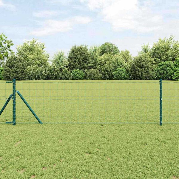 vidaXL Cl&ocirc;ture Euro Vert 0,6 x 25 m Fer rev&ecirc;tu de PVC