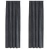 vidaXL Rideaux occultants 2 pc Gris clair 140 x 260 cm Velours