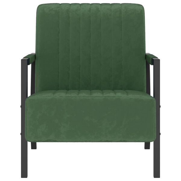 vidaXL Fauteuil vert fonc&eacute; velours