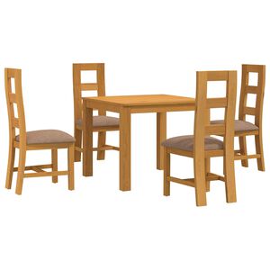 vidaXL Ensemble de salle &agrave; manger 5 pc Gris Bois de ch&ecirc;ne massif