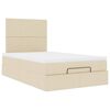 vidaXL Cadre de lit ottoman avec matelas cr&egrave;me 120x200cm tissu
