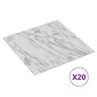 vidaXL Dalles de plancher autoadhésives 20pcs PVC 1,86 m² marbre blanc