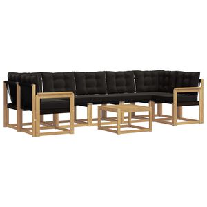 vidaXL Ensemble de canap&eacute;s d'ext&eacute;rieur 8 pcs Blanc et noir