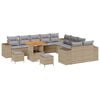 vidaXL Ensemble de canap&eacute; de jardin 13 pcs Beige et Gris clair