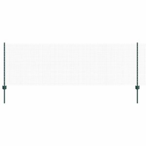 vidaXL Cl&ocirc;ture en fil soud&eacute; avec poteaux 50 x 0,8 m Vert Maille