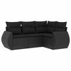 vidaXL Salon de jardin 4 pcs avec coussins noir r&eacute;sine tress&eacute;e