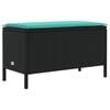 vidaXL Pouf de Jardin Noir et turquoise 80 x 38 x 42 cm Rotin PE