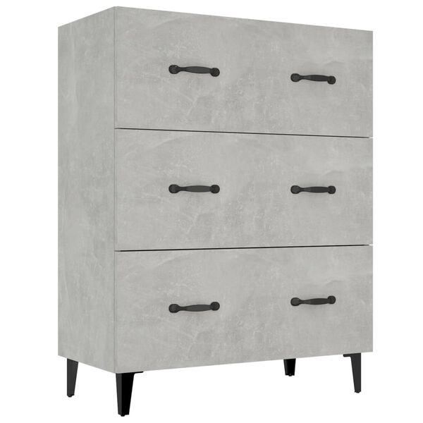 vidaXL Buffet gris béton 69,5x34x90 cm bois d'ingénierie