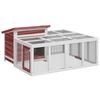 vidaXL Clapier moka 144x123x67,5 cm bois de pin massif