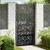 vidaXL Portail de jardin noir 100x200 cm en acier avec motif feuille