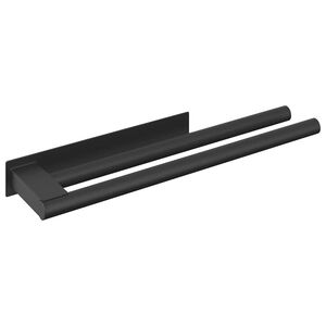 vidaXL Porte-serviettes Noir 40 x 9 x 4 cm Acier inoxydable
