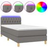vidaXL Sommier &agrave; lattes de lit et matelas et LED Gris fonc&eacute; 100x200 cm