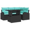 vidaXL Ensemble de canap&eacute; de jardin avec coussin 5 pcs Noir Poly rotin