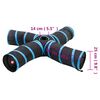 vidaXL Tunnel pour chats &agrave; 4 voies Noir et bleu 25 cm Polyester