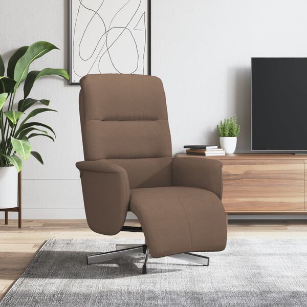 vidaXL Fauteuil inclinable avec repose-pieds marron tissu
