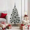 vidaXL Sapin de Noël artificiel Vert et blanc 120 cm PVC et métal