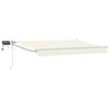 vidaXL Store r&eacute;tractable manuel avec LEDs Cr&egrave;me et Blanc 2,5 x 2 m
