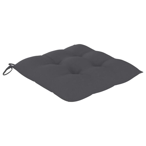 vidaXL Chaise &agrave; bascule avec coussin anthracite Bois de teck solide