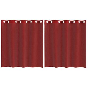 vidaXL Rideaux en voile avec &oelig;illets 2 pcs rouge bordeaux